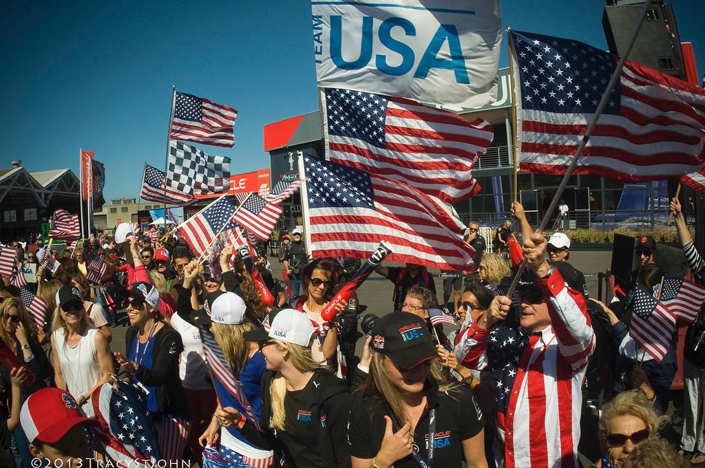 Crowd Flags - America’s Cup - Day 15 © Tracy St John http://www.stjohnphoto.tv/