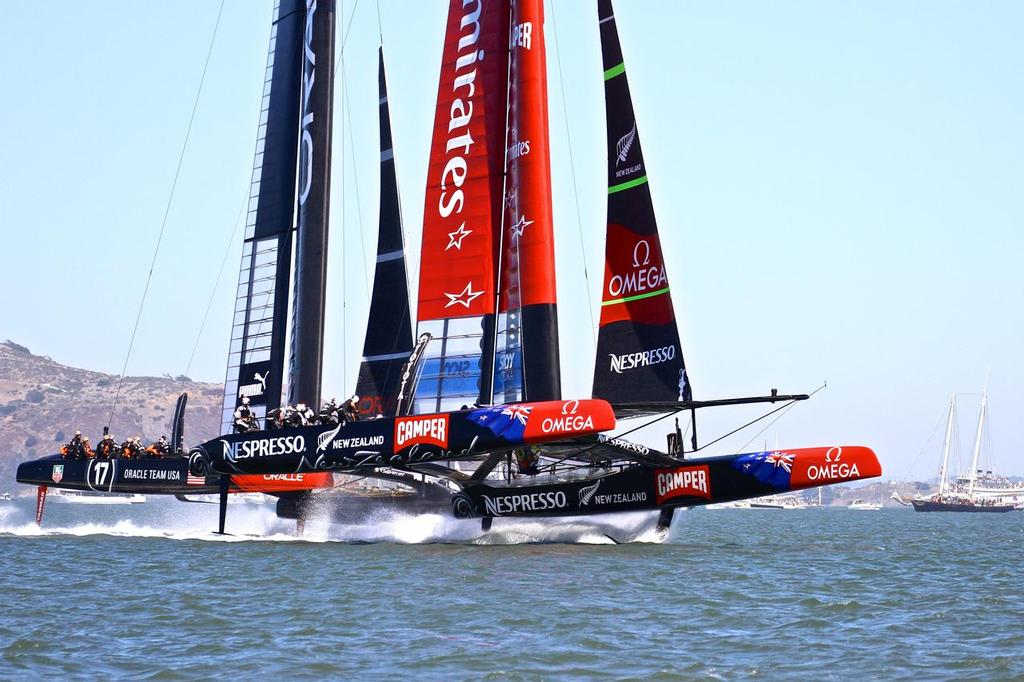 Emirates Team NZ, Leg 1, Race 1 34th America's Cup September 7, 2013 photo copyright Richard Gladwell www.photosport.co.nz taken at  and featuring the  class