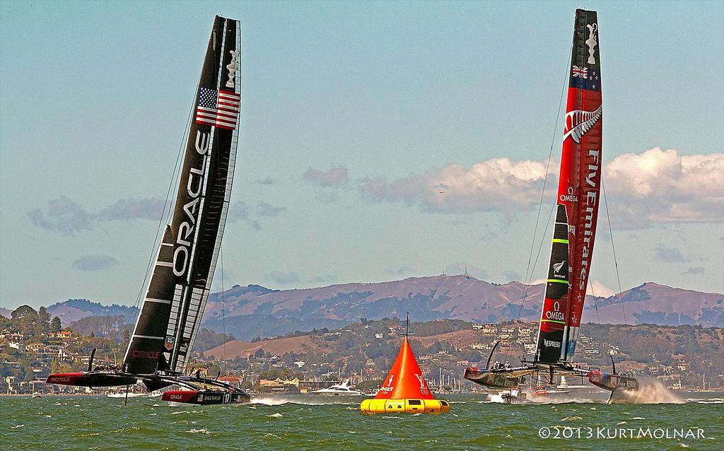 Final Race Start2 - America's Cup - Day 15 photo copyright Kurt Molnar taken at  and featuring the  class