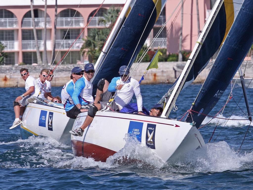 Semi final racing between Ben Ainslie and Ian Williams.<br />
 ©  Talbot Wilson / Argo Group Gold Cup http://www.argogroupgoldcup.com/