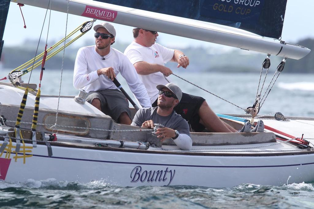 Taylor Canfield (USVI) checks the time before the start of the final match with Johnie Berntsson (SWE) in the finals of the Argo Gold Cup 2012. ©  Talbot Wilson / Argo Group Gold Cup http://www.argogroupgoldcup.com/