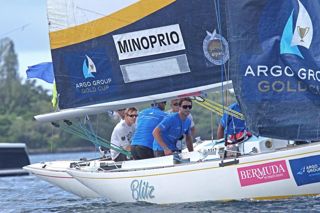 Ian Williams (GBR) and Adam Minoprio (NZ) at the the start of one of their matches. WIlliams won 3-0 and goes through to the Semis ©  Talbot Wilson / Argo Group Gold Cup http://www.argogroupgoldcup.com/