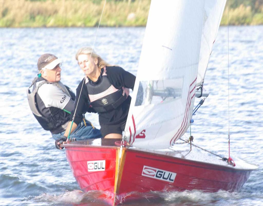Howard Chadwick and Helen Nicholson 3rd place and 1st Vintage YSC 6 Oct 2013 - National 12 Open Meeting at Yeadon photo copyright Mike Cox taken at  and featuring the  class