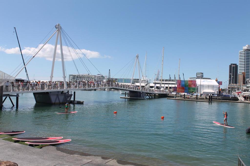 The VOR crowds line Auckland harbour and the Viaduct. © Jeni Bone