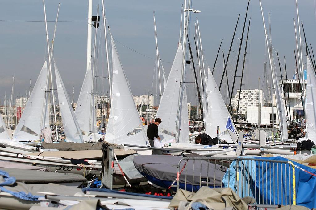 Boat park  - La Semaine Olympique Française de Voile 2013 - Day 1 © Sail-World.com http://www.sail-world.com