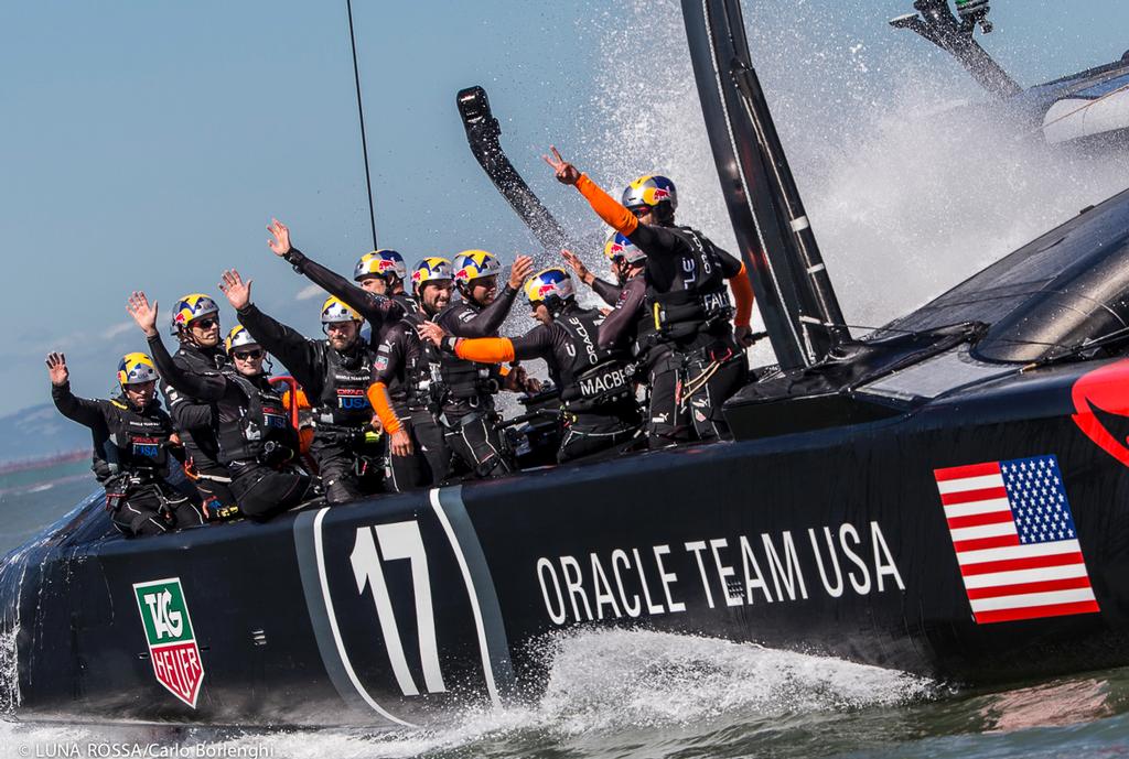 34th America’s Cup final<br />
Oracle Team USA in San Francisco<br />
Race 16<br />
 © Carlo Borlenghi/Luna Rossa http://www.lunarossachallenge.com