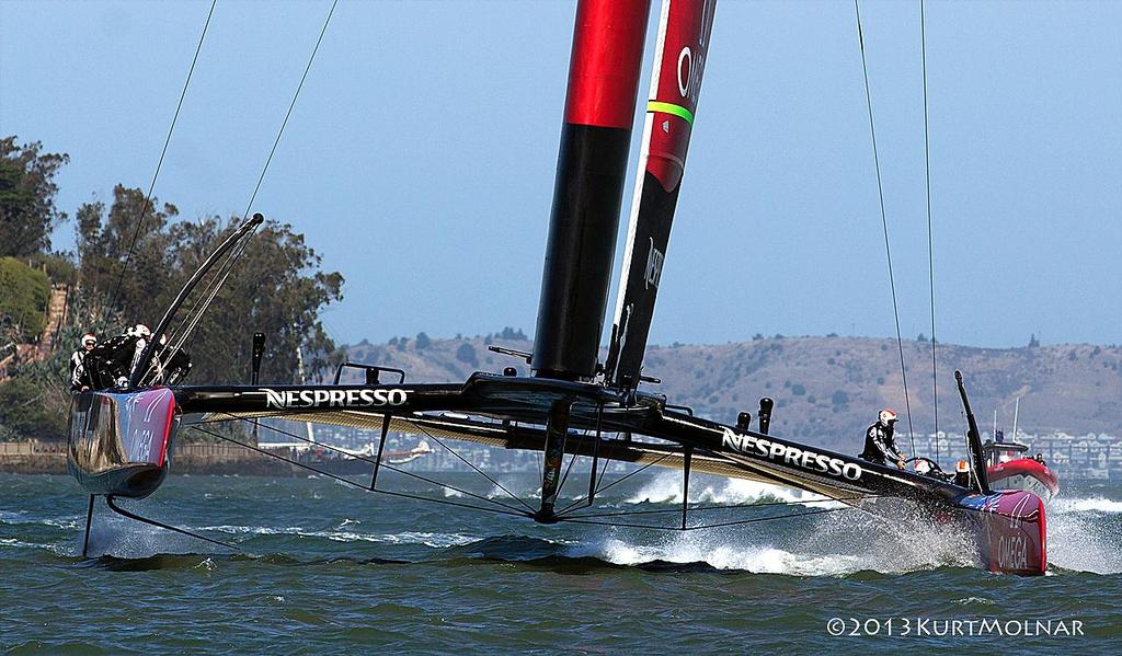 NZ Bow Alcatraz1 - America's Cup - Day 14 photo copyright Kurt Molnar taken at  and featuring the  class