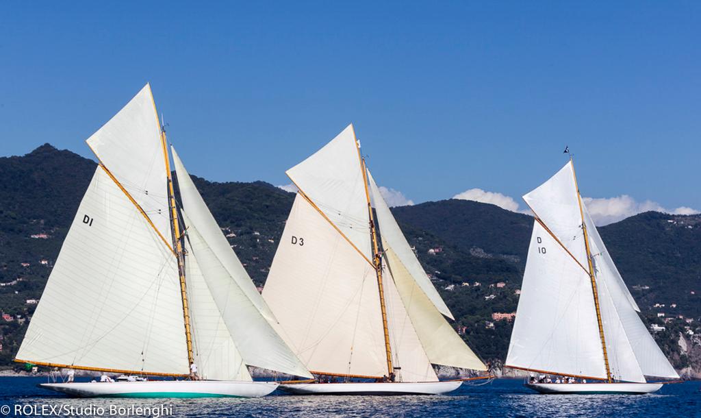 The Lady Anne, Sail n: D10, Boat Type: 15 MJI Metre Aurique<br />
Tuiga, Sail n: D3, Boat Type: 15 MJI Aurique<br />
Mariska, Sail n: D1, Boat Type: 15 MJI Metre Aurique © ROLEX/Studio Borlenghi