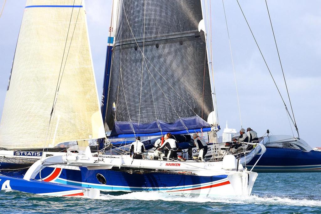 Team Australia (Sean Langman) arrives in Auckland after setting a new Trans-Tasman crossing record of 2days and 17 hours. The ORMA60 trimaran sailed from Sydney to Auckland. Team Australia will line up for the 2013 Coastal Classic photo copyright Richard Gladwell www.photosport.co.nz taken at  and featuring the  class