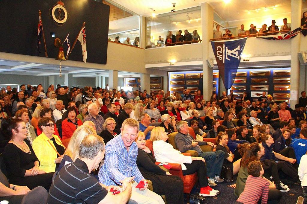 Oracle Team USA v Emirates Team New Zealand. America's Cup Day 10 Royal New Zealand yacht Squadron - Happier fans at the start of the re-run of race 13 photo copyright Richard Gladwell www.photosport.co.nz taken at  and featuring the  class