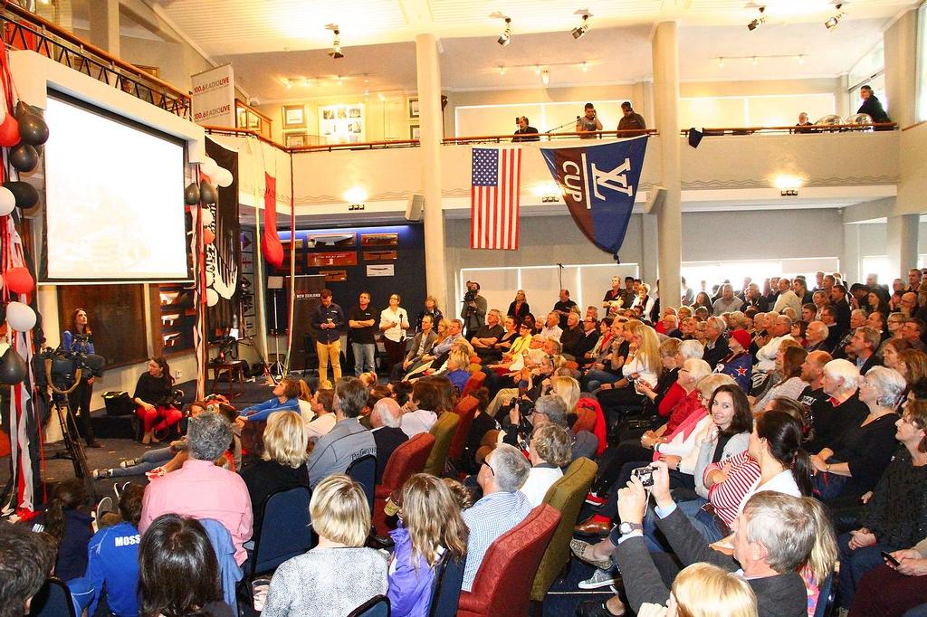 Oracle Team USA v Emirates Team New Zealand. America's Cup Day 10 Royal New Zealand Yacht Squadron - fans watch on one of three big screens photo copyright Richard Gladwell www.photosport.co.nz taken at  and featuring the  class