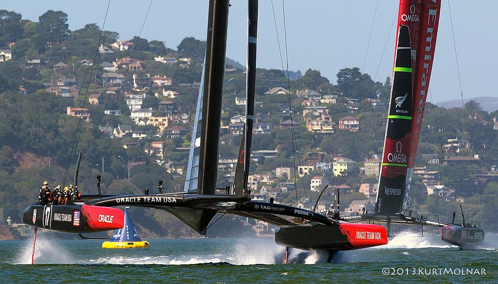 Race 1 Start - America&rsquo;s Cup - Day 14 photo copyright Kurt Molnar taken at  and featuring the  class