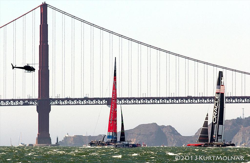Upwind Leg Gate - America's Cup - Day 15 photo copyright Kurt Molnar taken at  and featuring the  class