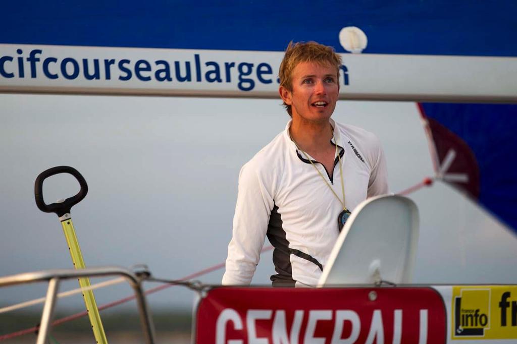 Fabien Delahaye, skipper du Figaro Skipper Macif 2012, 2eme de la 2eme etape de la Generali Solo 2013 entre Barcelone et Bealieu sur Mer © Alexis Courcoux