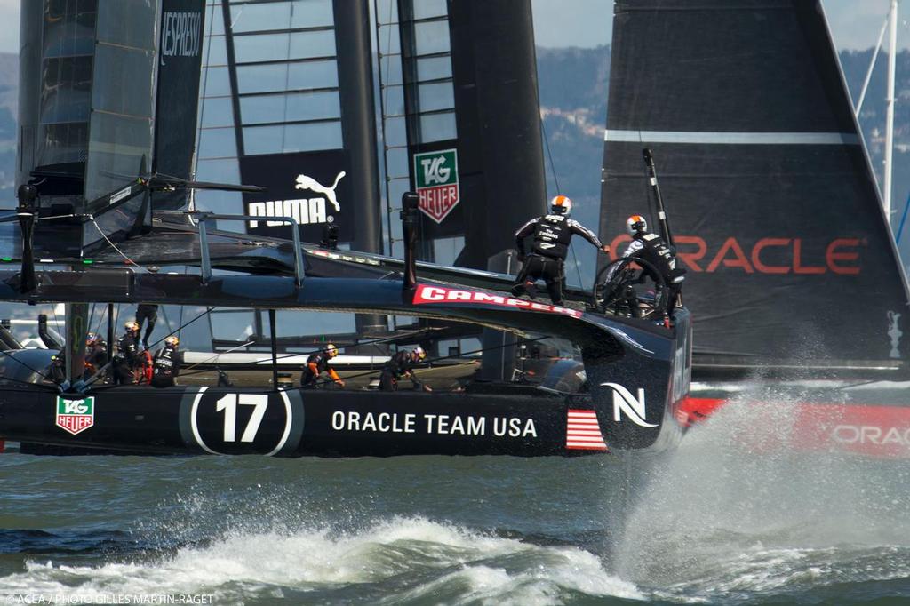 34th America’s Cup Final Match - Oracle team USA and Emirates team NewZealand in action, racing day 12,San Francisco (USA,CA) 
 photo copyright ACEA - Photo Gilles Martin-Raget http://photo.americascup.com/ taken at  and featuring the  class