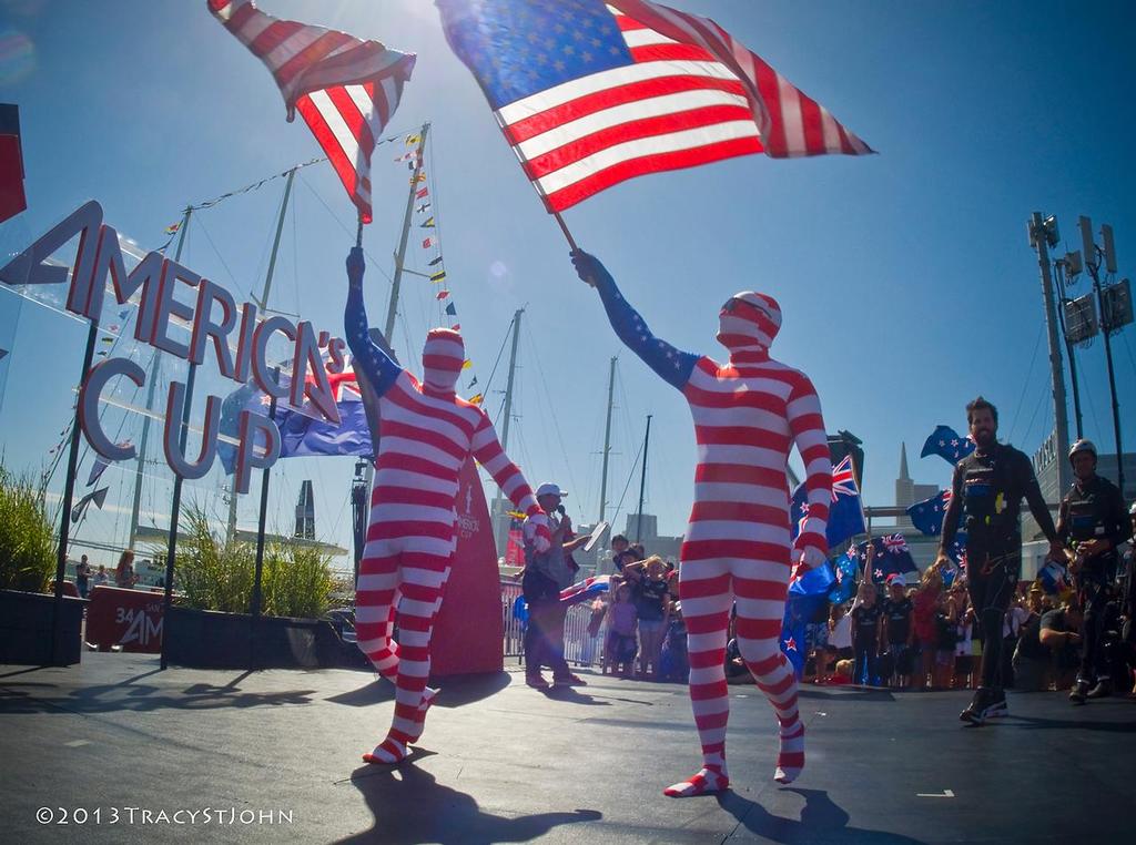 Flag people - America’s Cup - Day 15 © Tracy St John http://www.stjohnphoto.tv/