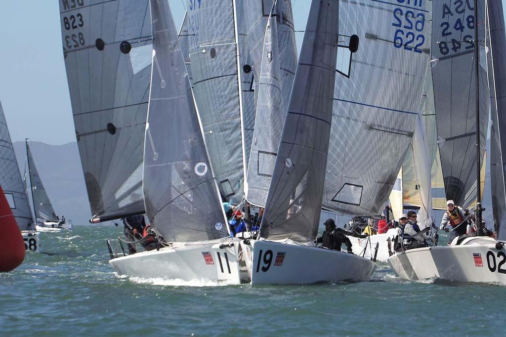 11 Upupup and 19 Red Hot Chile giving surrounding boats a basic port/starboard lesson - 2013 Melges 24 World Championship © Chuck Lantz http://www.ChuckLantz.com