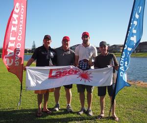 Scott Fleming, VIC (Silver); Jurgen Luther, SA (Event Organiser, 5th); Scott Mitchell, SA (Gold), George Fish, TAS (Bronze) photo copyright Cliff Bromiley taken at  and featuring the  class