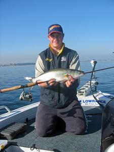 The author displays a solid Port Phillip Bay salmon. photo copyright Jarrod Day taken at  and featuring the  class