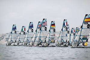 Part of the fleet in the inaugrual 49erFX World Championship photo copyright SW taken at  and featuring the  class