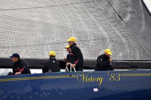 Dennis Williamsâ€™s Victory â€˜83 won the Pine Brothers Trophy for overall best performance at the 2013 12 Metre North Americans photo copyright SallyAnne Santos taken at  and featuring the  class