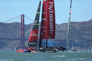Emirates Team New Zealand, Race Day 13 - 34th America's Cup. The airline has signed on for their third America's Cup with Team New Zealand photo copyright ACEA / Photo Abner Kingman http://photo.americascup.com taken at  and featuring the  class