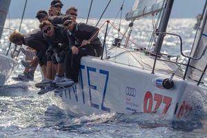 Porto Rotondo, 22/09/13 Audi Sailing Series Melges 32 2013 World Championship Melges 32 Synergy photo copyright BPSE/Studio Borlenghi/Francesco Ferri taken at  and featuring the  class