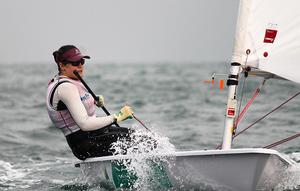Australia's Ashley Stoddart working hard - 2013 ISAF Sailing World Cup Qingdao photo copyright ISAF  taken at  and featuring the  class