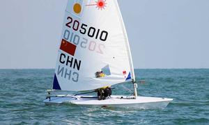 Dongshuang Zhang (CHN) Laser Radial - 2013 ISAF Sailing World Cup Qingdao Day 5 photo copyright ISAF  taken at  and featuring the  class