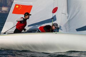 Hao Lan Chao Wang CHN Men's 470 - 2013 ISAF Sailing World Cup Qingdao Day 4 photo copyright ISAF  taken at  and featuring the  class