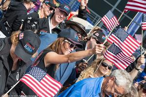 San Francisco, 34th America's Cup Final - Oracle Team USA vs Emirates Team New Zealand: supporters photo copyright Carlo Borlenghi/Luna Rossa http://www.lunarossachallenge.com taken at  and featuring the  class