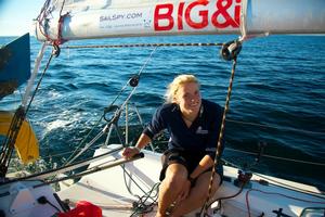A hopeful Nikki on route to Douarnenez, France photo copyright Oli Woods taken at  and featuring the  class