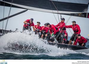 Steve Howe at the helm of Katusha at the RC44 Cascais Cup photo copyright MartinezStudio.es taken at  and featuring the  class