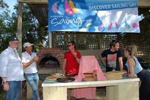 Members at Albury Wodonga Yacht Club prepare pizza for their guests - pic courtesy YA - Discover Sailing Day photo copyright Yachting Australia http://yachting.org.au/ taken at  and featuring the  class