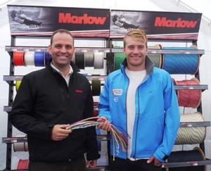 Peter McCoy receiving the Marlow Ropes Award from Marlow Ropes Leisure Marine Sales Director, Paul Honess, at the Southampton Boat Show. photo copyright RYA http://www.rya.org.uk taken at  and featuring the  class