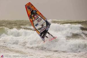 Philip Koster released the fins - PWa Cold Hawaii World Cup 2013 photo copyright  John Carter / PWA http://www.pwaworldtour.com taken at  and featuring the  class