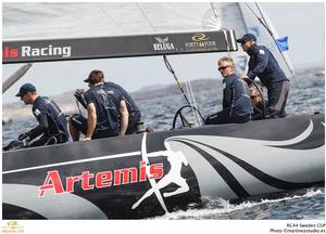 Torbjorn Tornqvist at the helm of Artemis Racing photo copyright Sander van der Borch / Artemis Racing taken at  and featuring the  class