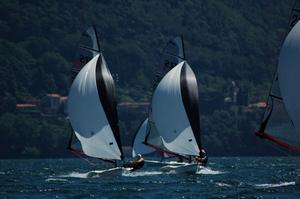 RS100 teams in action at Lake Como photo copyright RS Sailing http://www.rssailing.com taken at  and featuring the  class
