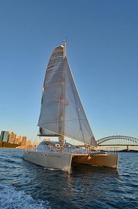 The amazing Ricochet catamaran sold by Multihull Central and now available to charter through Multihull Central on Sydney Harbour or other locations. photo copyright Greg Low taken at  and featuring the  class