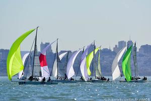 Sperry Top-Sider Melges 24 Worlds Day 3 racing fleet in San Francisco Bay photo copyright  IMCA/ Pierrick Contin http://www.pierrickcontin.com taken at  and featuring the  class