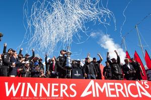 Oracle Team USA wins the 34th America’s cup photo copyright Guilain Grenier Oracle Team USA http://www.oracleteamusamedia.com/ taken at  and featuring the  class