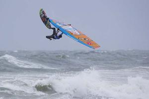 Alex Mussolini E-30 at the KIA Cold Hawaii PWA World Cup 2013 in a backloop one footed. photo copyright Cold Hawaii World Cup taken at  and featuring the  class