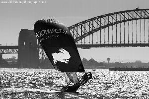 Rabbitohs-kenwood spinnaker action in high wind. photo copyright Beth Morley - Sport Sailing Photography http://www.sportsailingphotography.com taken at  and featuring the  class