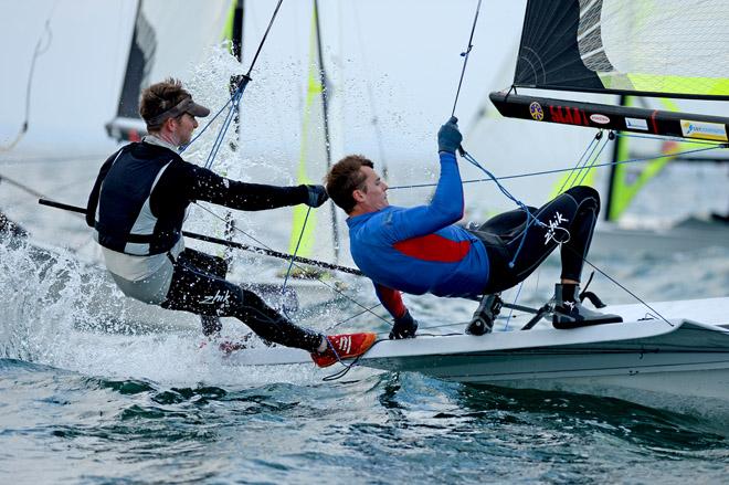 49er / Steven Morrison & Chris Grube (GBR) - 2013 ISAF Sailing World Cup - Melbourne © Jeff Crow/ Sport the Library http://www.sportlibrary.com.au