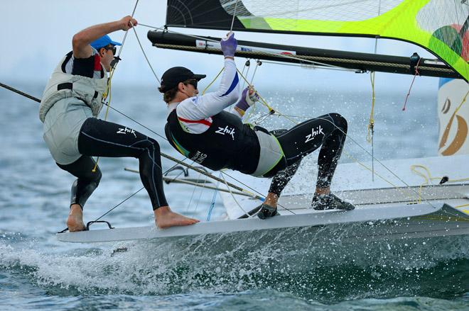 49er / Will PHILLIPS & Rhys  MARA - 2013 ISAF Sailing World Cup - Melbourne © Jeff Crow/ Sport the Library http://www.sportlibrary.com.au