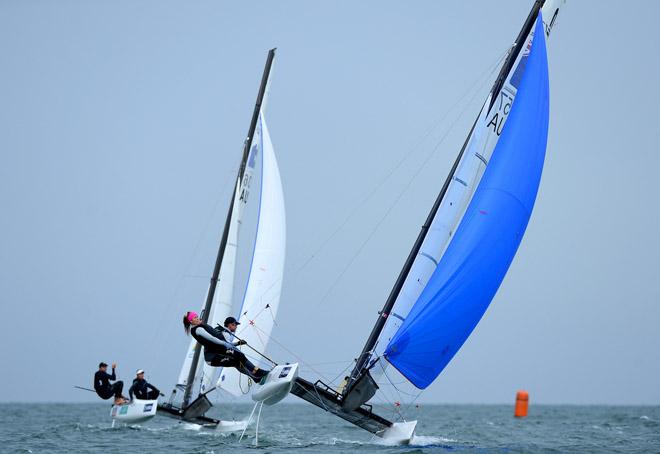 Nacra17 /Darren BUNDOCK & Nina CURTIS (AUS) - 2013 ISAF Sailing World Cup - Melbourne © Jeff Crow/ Sport the Library http://www.sportlibrary.com.au