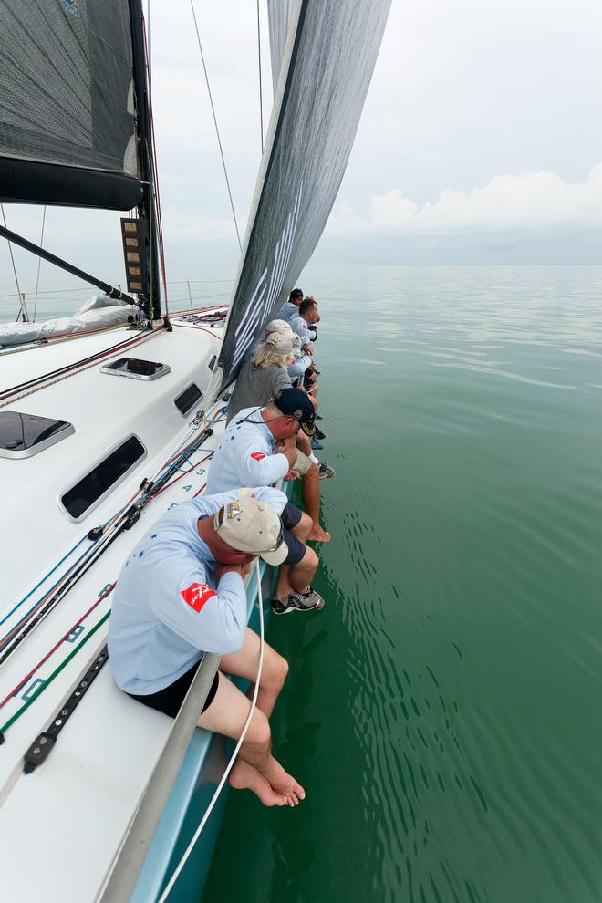 Raja Muda Selangor International Regatta 2013. Port Klang - Pangkor race. Re-start, just. Antipodes. © Guy Nowell / RMSIR