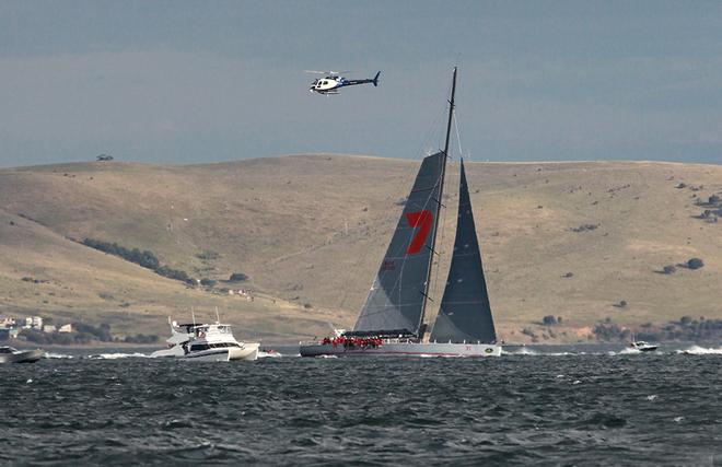 Wild Oats XI approaches the finish - Finish line, 2013 Rolex Sydney Hobart - Day 4 © Crosbie Lorimer http://www.crosbielorimer.com