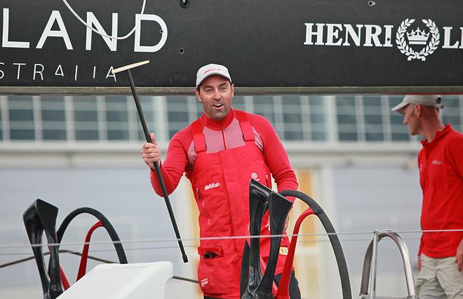 Bob Oatley’s lucky walking stick, which the crew took with them - Finish line, 2013 Rolex Sydney Hobart - Day 4 © Crosbie Lorimer http://www.crosbielorimer.com