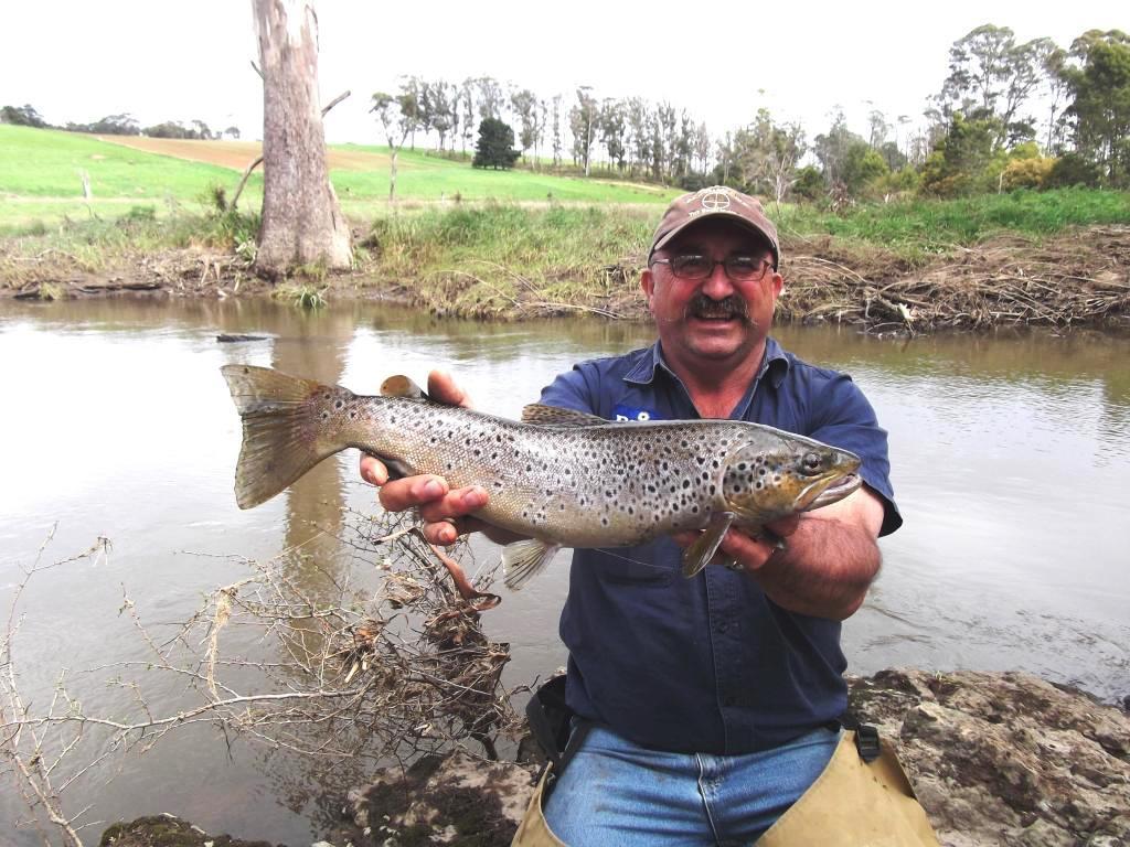 The author with 4lb brown trout. © Carl Hyland